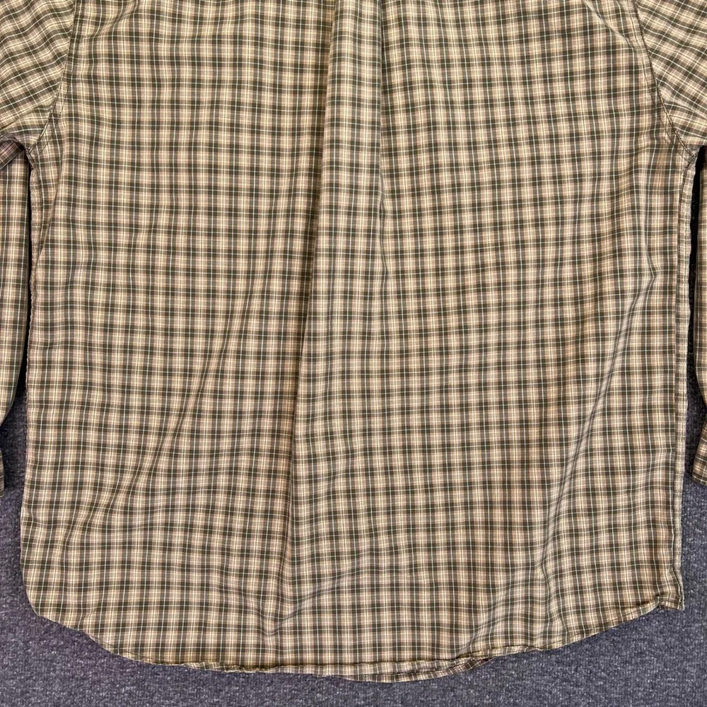 Carhartt Plaid Button Down Shirt‎ Mens Large Olive Green Workwear Casual S147OLV
